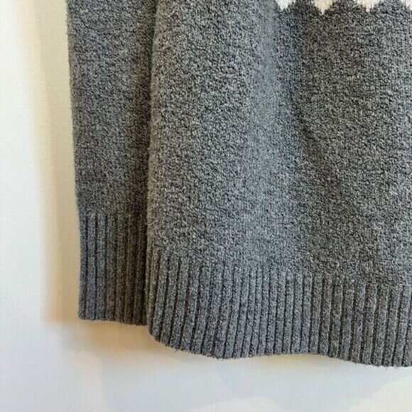 Tribal Jeans Womens Large Grey Pink Fair Isle Pullover Scoop Neck Sweater - Picture 4 of 9